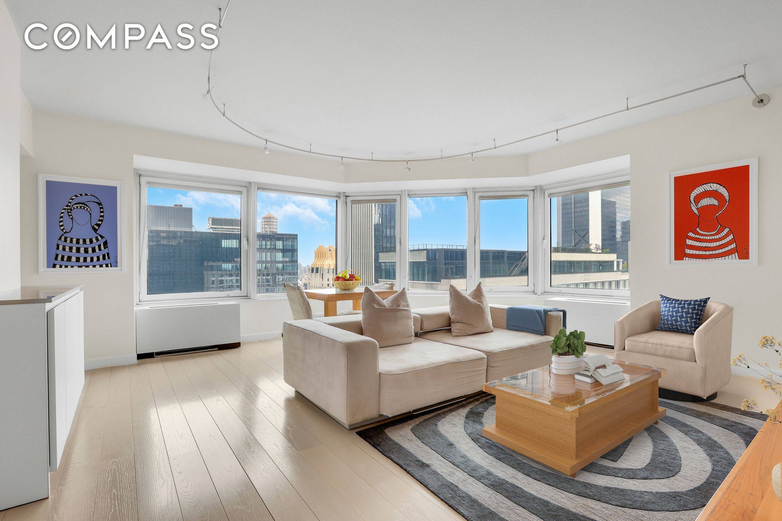 Experience sophisticated urban living in this beautifully renovated corner unit with sun drenched Eastern and Northern exposures of the Manhattan skyline.