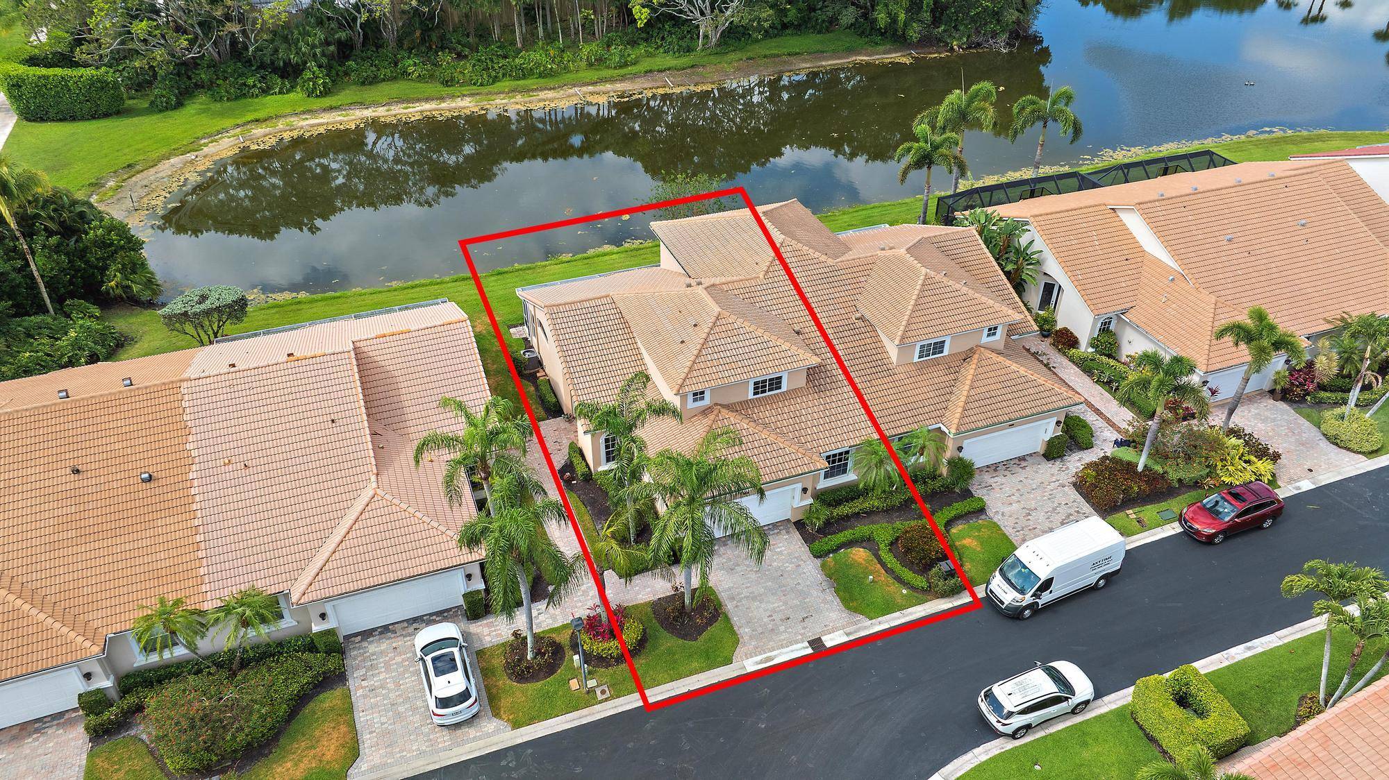 With a bright, Southern exposure overlooking serene lake views, and picturesque golf views to the west, this 2879 SF, 4BR 4BA Den boasts soaring ceilings and redone porcelain floors.