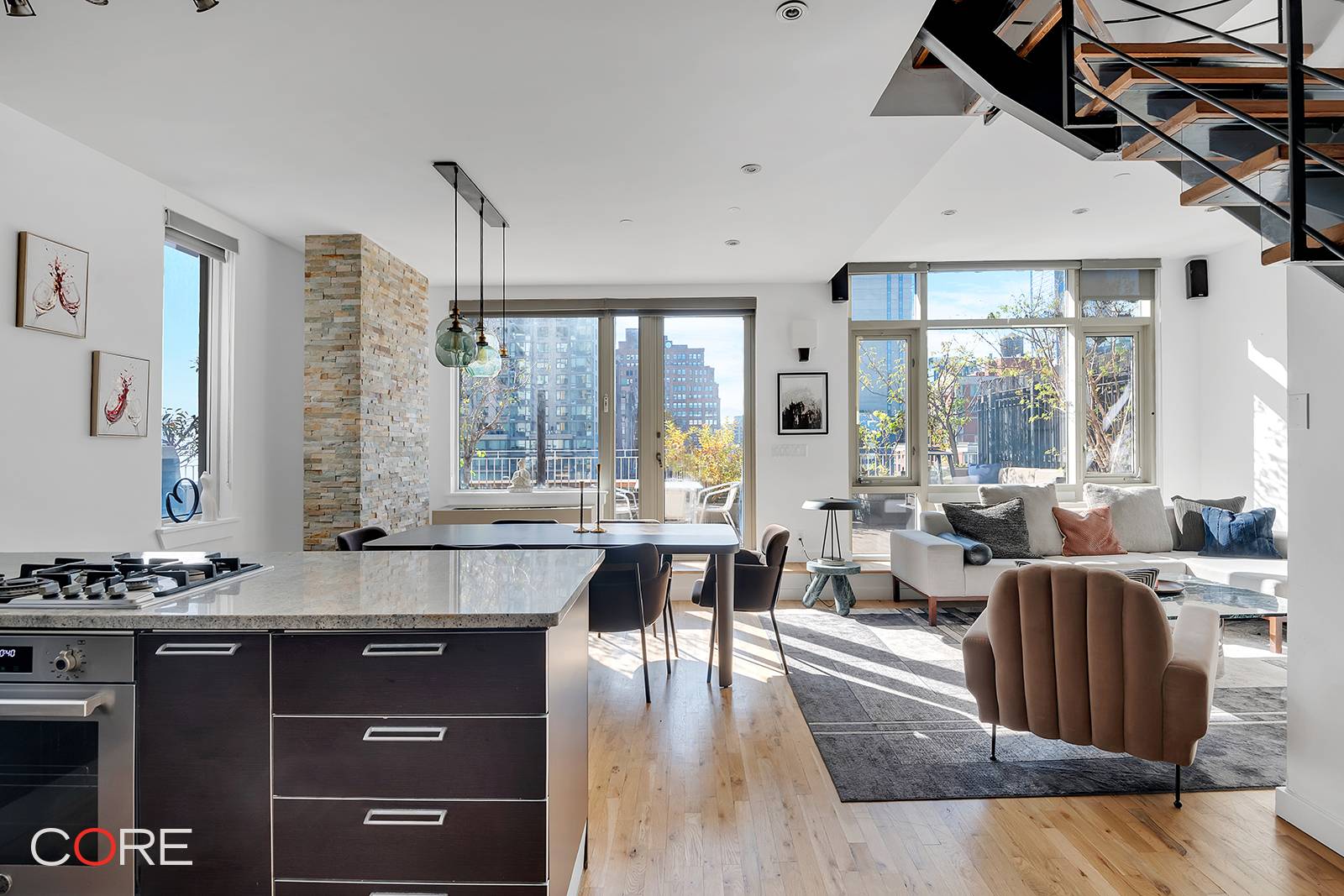 Live Work Perfection ! Located in Hudson Yard s 38Nine, Penthouse E is a sun drenched duplex, south east facing, well appointed, three bedroom, two and a half bathroom apartment ...