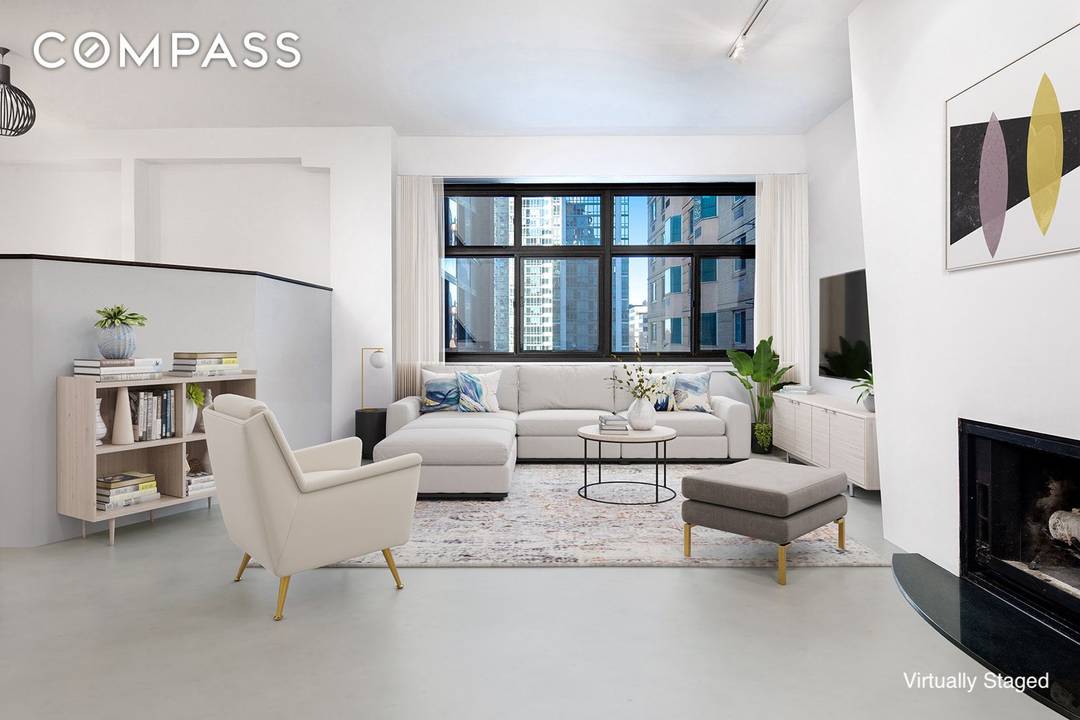 Hell's Kitchen The Armory One Bedroom Loft Flexible Floor Plan Apt Features Open Flexible Floor Plan with Endless Possibilities Oversized Windows with Western Exposure 10' Ceiling Height Working Wood Burning ...
