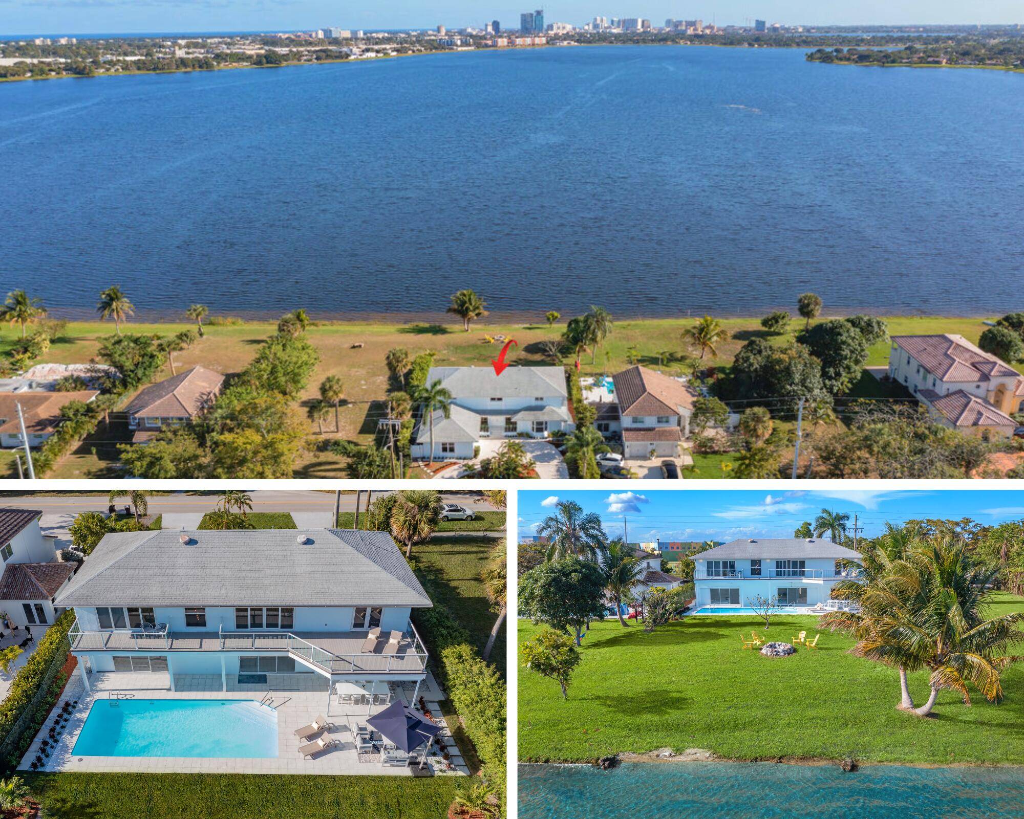 4000 SF home on the water on a 10000 SF lot.