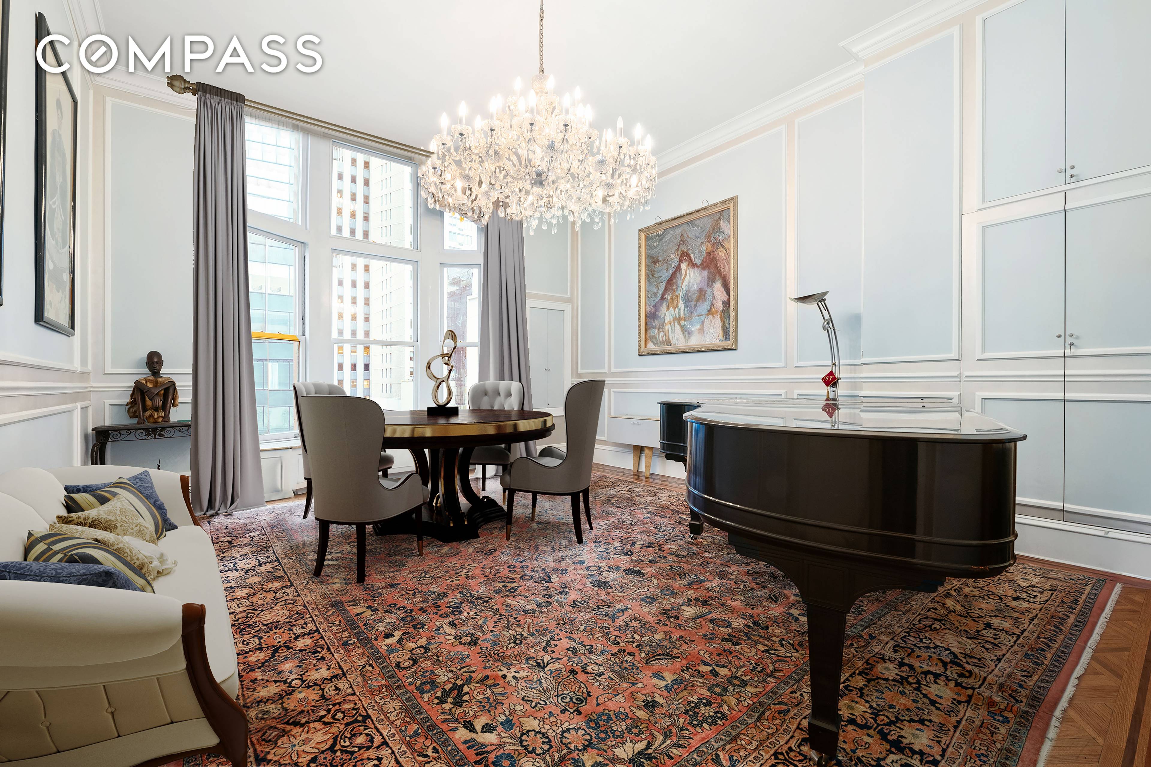 Welcome to this exquisite loft like prewar duplex nestled in the heart of Billionaires' Row at the renowned Osborne, located 205 West 57th Street, corner of 7th Ave.
