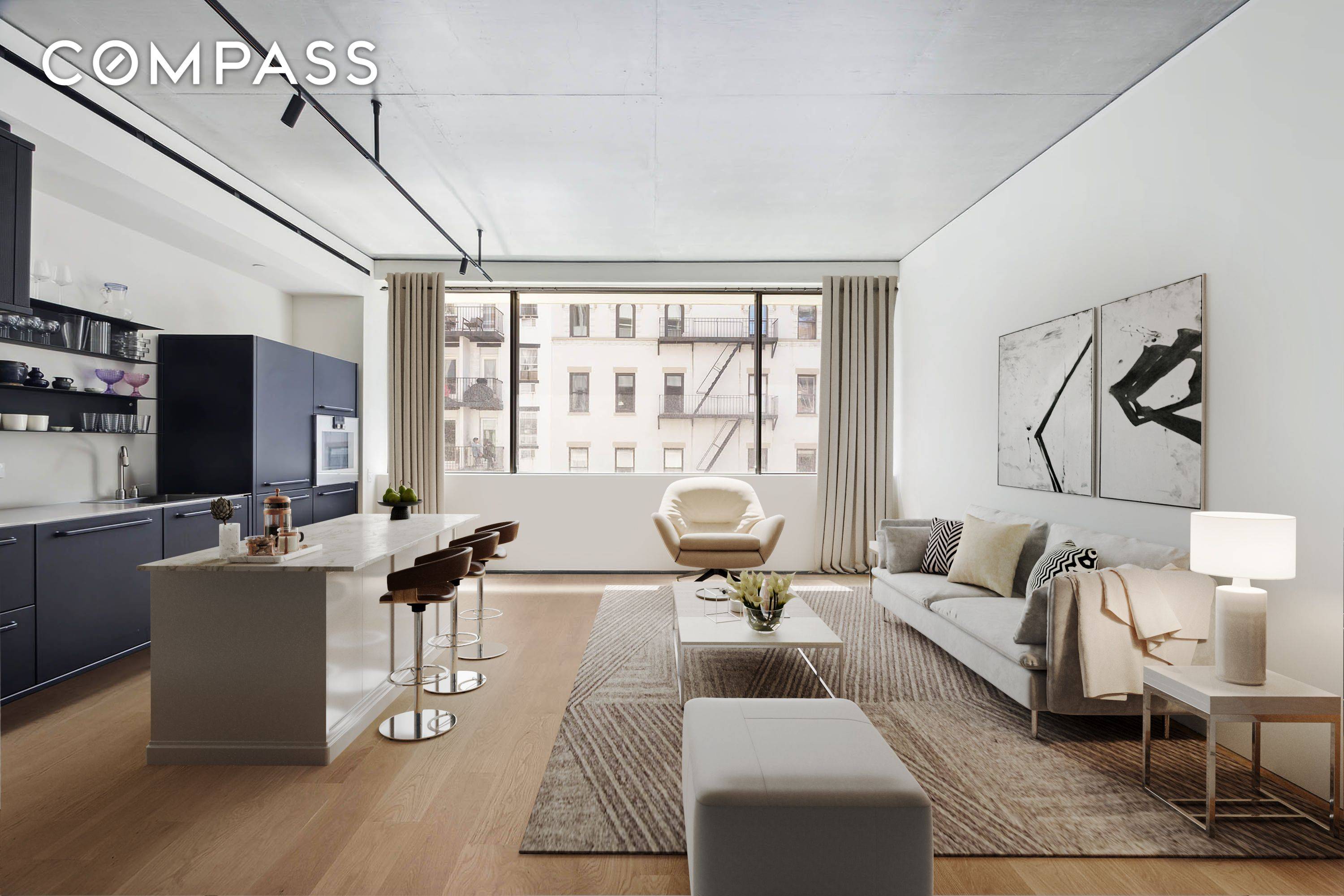455 W 19th Street, Residence 4S is an ultra modern, 2 bedroom, 2 bathroom luxury condominium with high ceilings and Southern exposures.