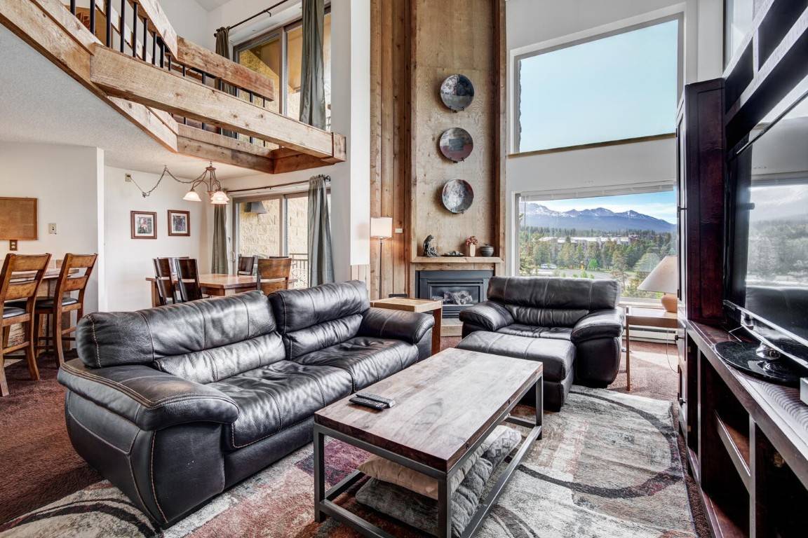 Penthouse ski in ski out unit with convenient Breckenridge riverfront location located in STR Zone 1.