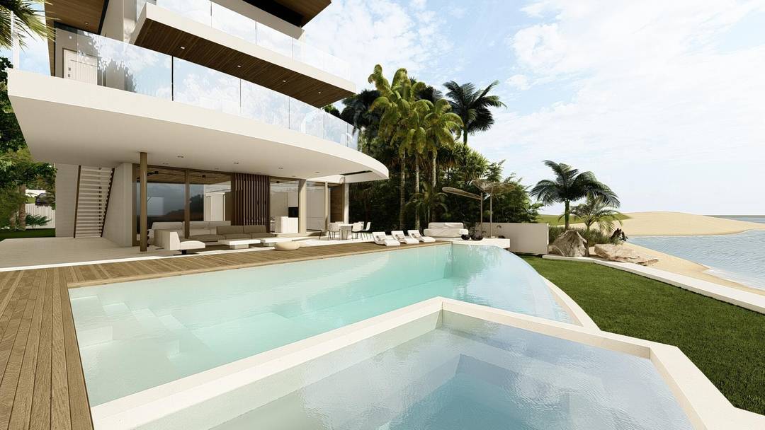 This organic modern jewel on a walled and gated lot along Billionaire's Beach takes privacy, security and world class amenities to a whole new level.