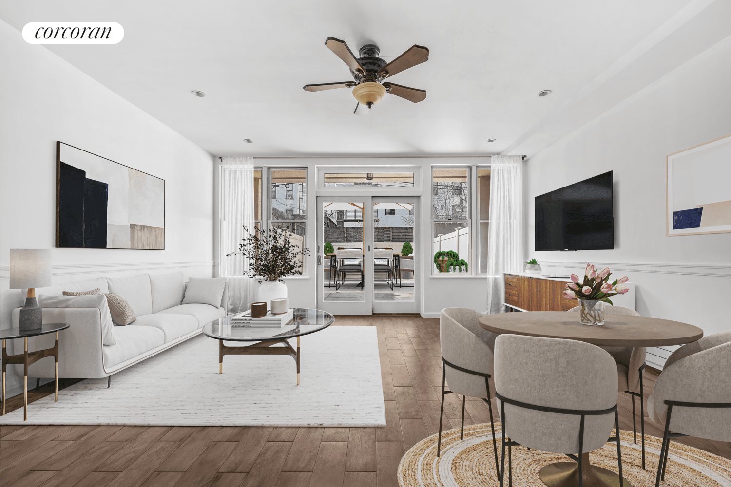 Welcome home to this stunning garden apartment nestled in the heart of South Slope a truly rare find.