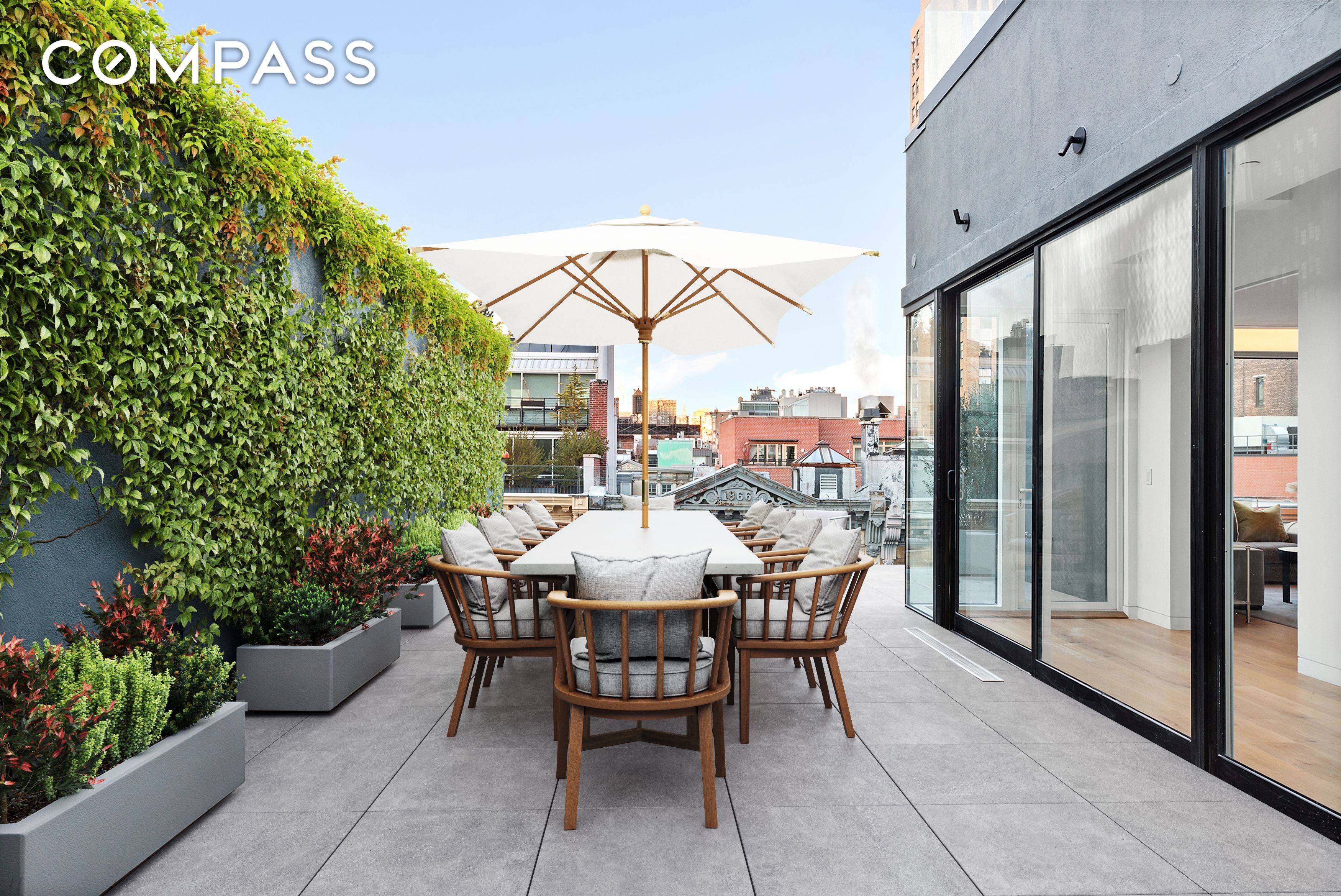 Spectacular ! Atop the landmarked cast iron masterpiece 53 White Street, The TriBeCa Heritage, sits another exemplary feat of imagination and modern design, the duplex Penthouse.