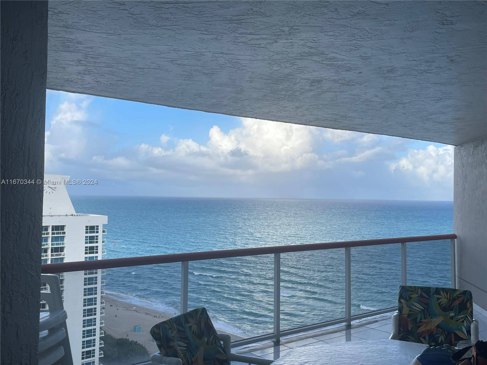 Direct ocean views with a large balcony.