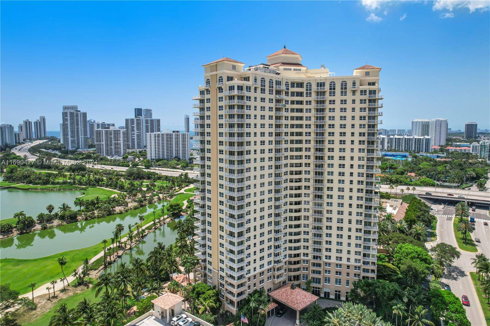 BEAUTIFUL UPGRATED 2 BED 2 BATH CORNER UNIT, WRAP AROUND TERRACE OFFERING PANORAMIC VIEWS, LOCATED IN THE HEART OF AVENTURA.