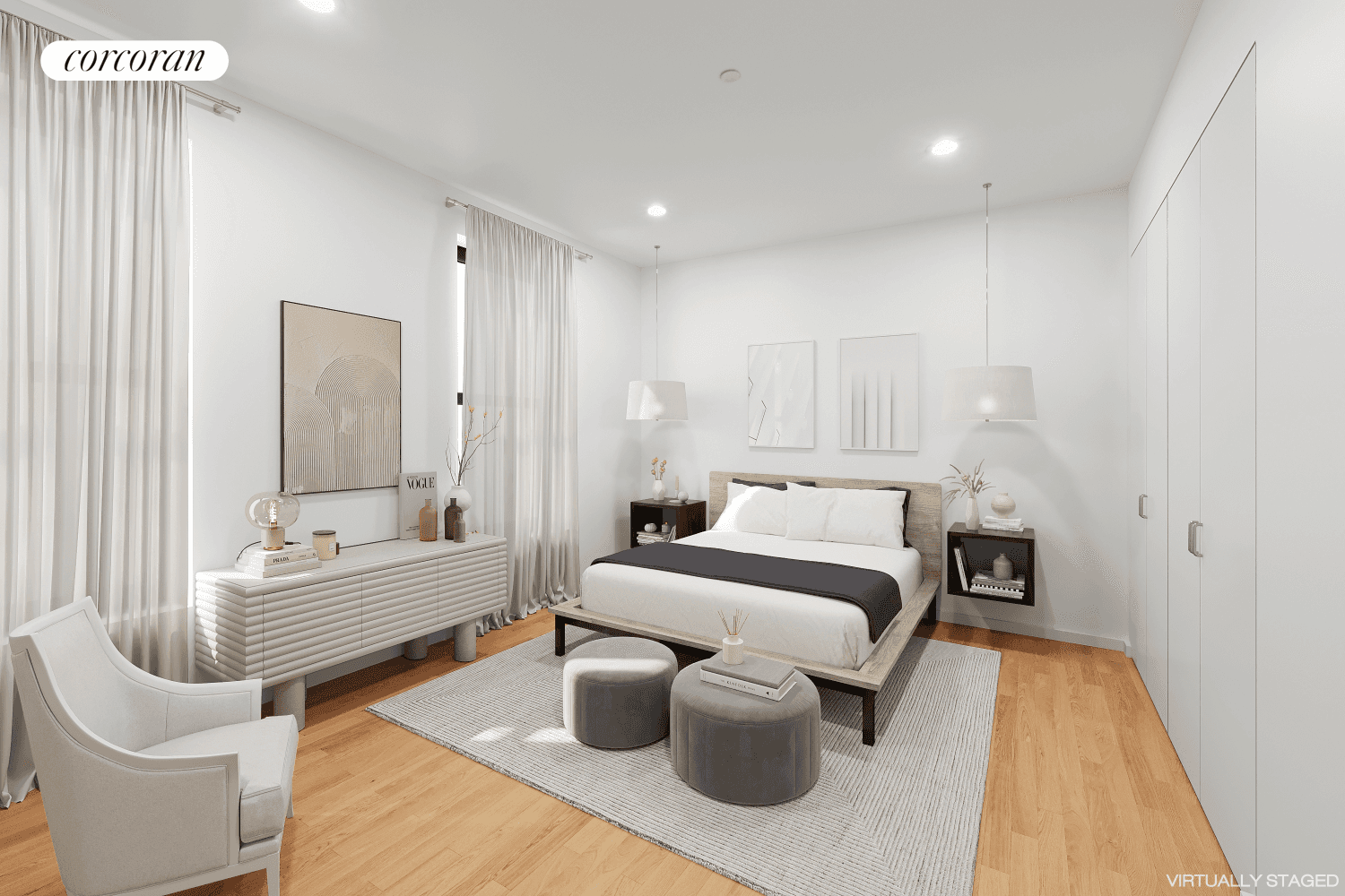 Experience Downtown living in the heart of FiDi This thoughtfully upgraded home features a sleek kitchen outfitted with quartz countertops, a premium Fisher amp ; Paykel appliance suite, and custom ...