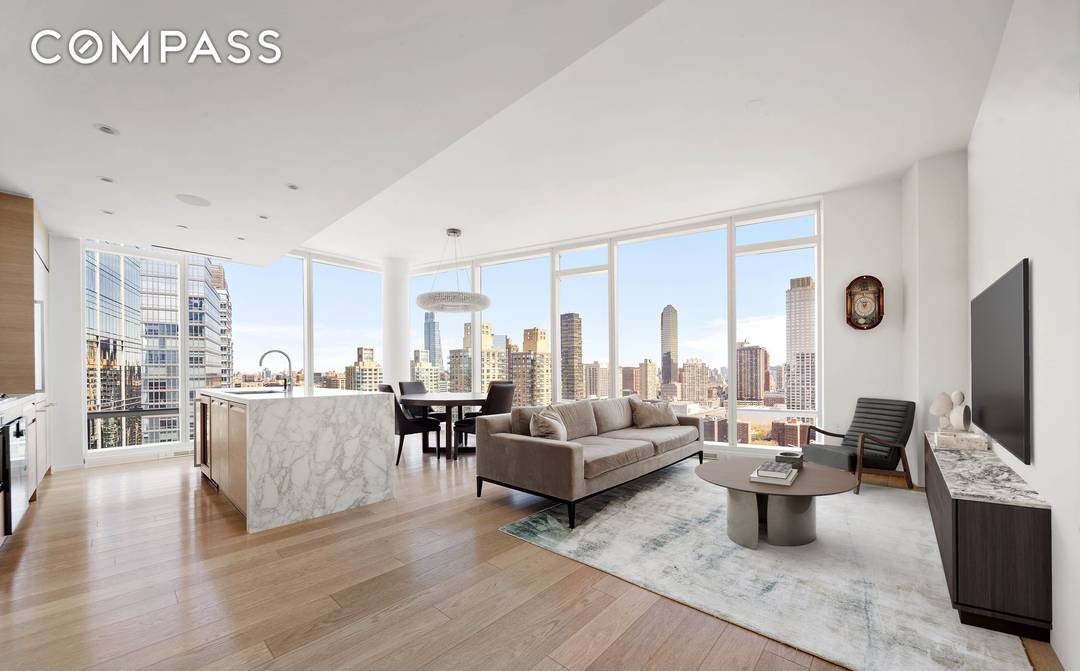 Perched high atop the spectacular suite of lifestyle amenities that make Waterline Square a singular vision of luxury and refinement, Residence 33D is an expansive corner two bedroom apartment with ...
