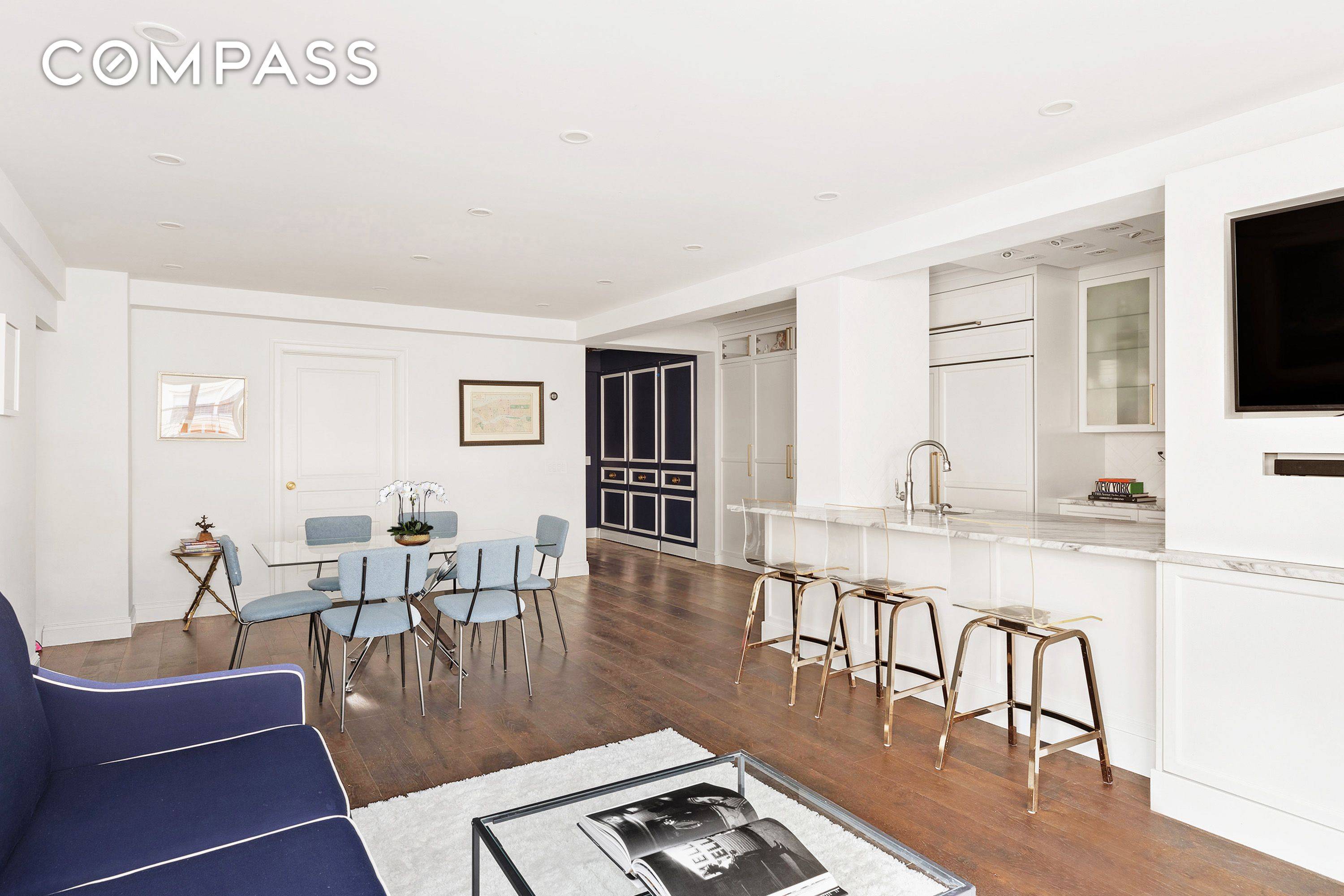 Contemporary Gold Coast elegance awaits in this beautifully gut renovated two bedroom, two bathroom co op, featuring a concealed home office, laundry room, oversized bonus room, central air conditioning and ...