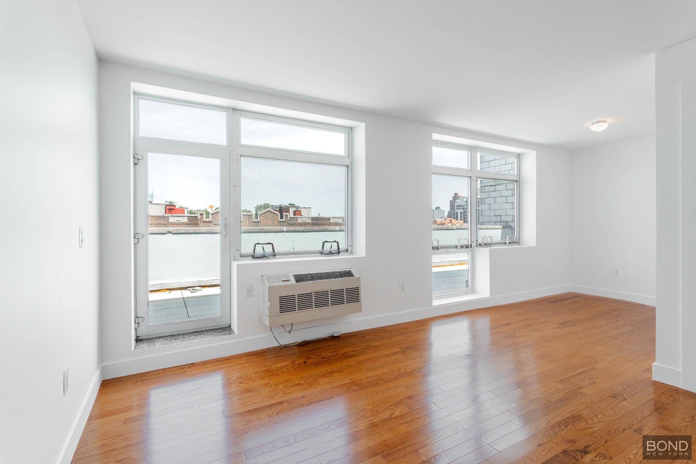 FANTASTIC one bedroom penthouse unit with a private 256 SF outdoor space, extremely large livingroom brand new wood floors throughout, large bedroom with wall to wall closet and an open ...