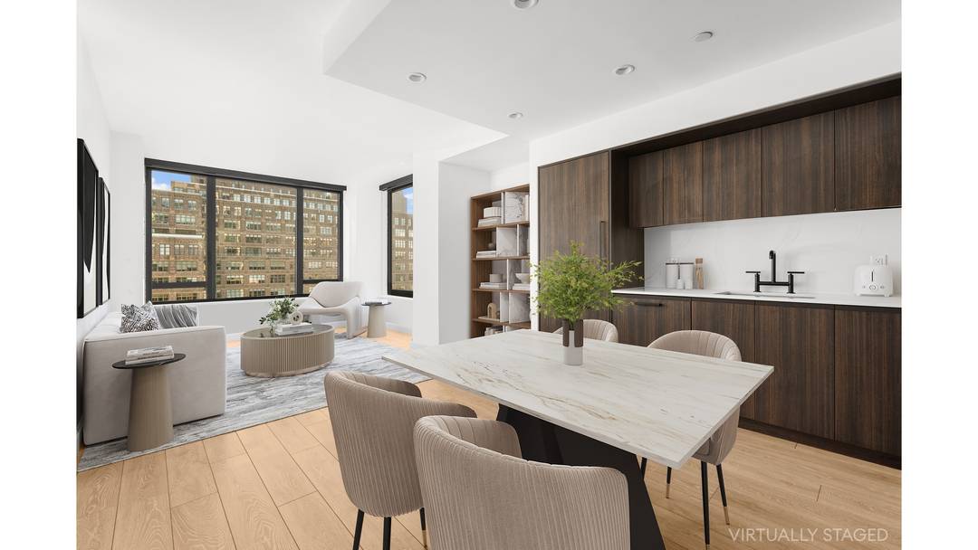 Residence 14D at 111 Varick Street is an impressive 725 square foot Southern facing 1bedroom home with a private terrace.