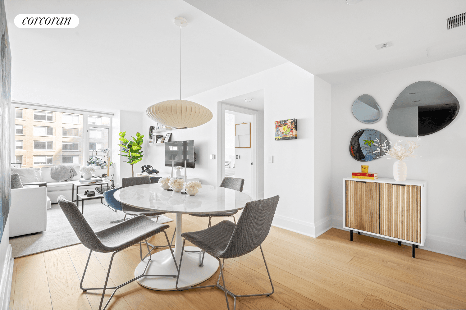 Welcome to Residence 7F, a sun drenched one bedroom, one bathroom sanctuary in the heart of Battery Park City.