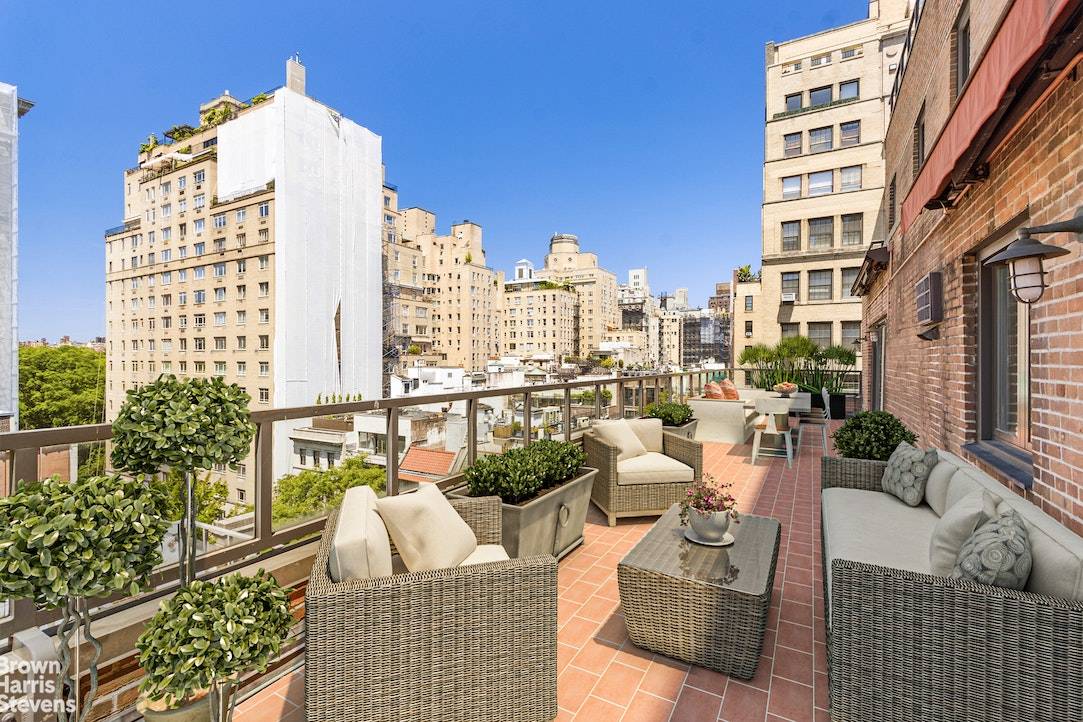 Incredibly special duplex home is an urban oasis with a partial view of Central Park from every room.