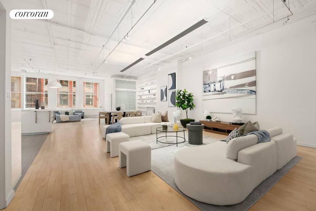 Welcome to 515 Broadway, Unit 4A a luxurious floor through loft for sale in SoHo's iconic Cast Iron Historic District.