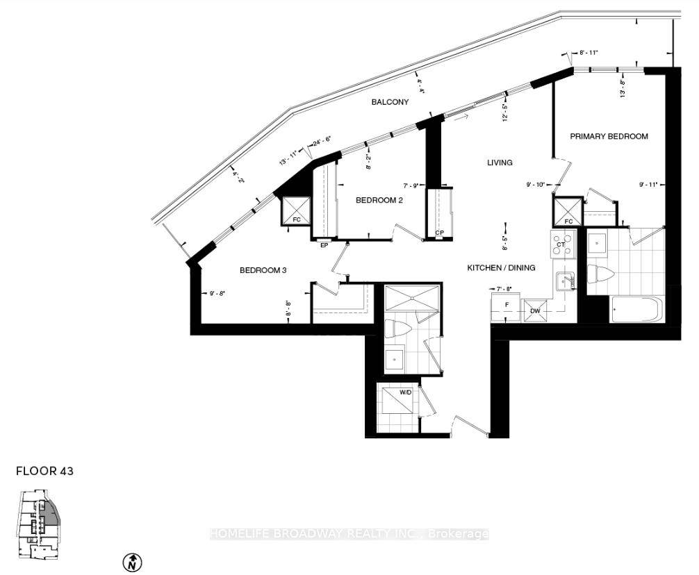 New and Clean 3 Bedroom Penthouse Unit in This Luxury Rental Building.