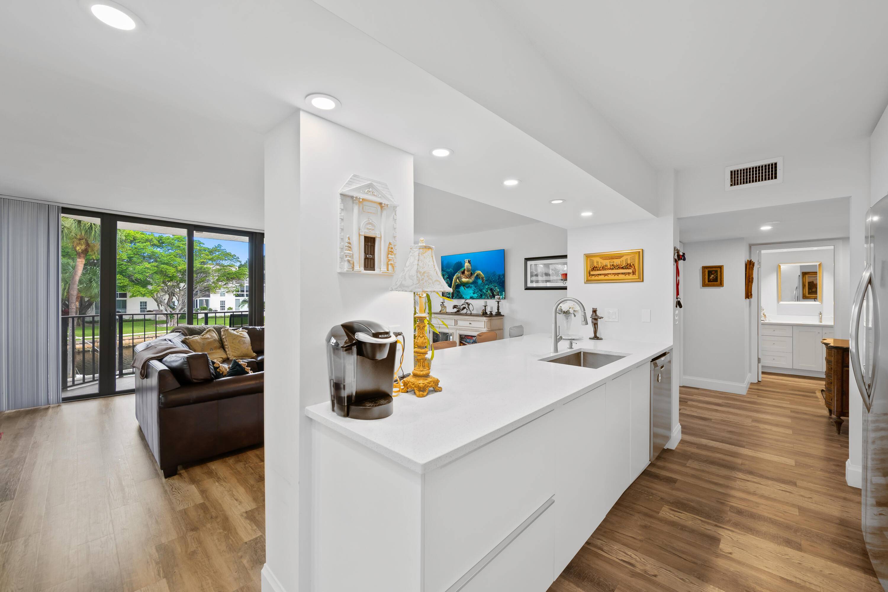 Spacious 2 BR 2BA corner apartment overlooking the marina in Porta Bella Yacht and Tennis Club, of East Boca Raton.