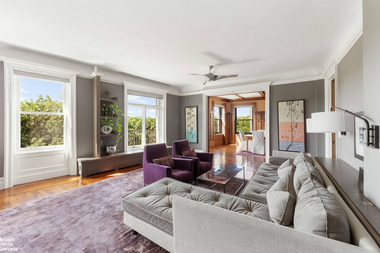 Sprawling renovated 8 room home with breathtaking views of Riverside Park in an historic pre war, turn of the century, Beaux Arts masterpiece located on 79th Street and Riverside Drive.