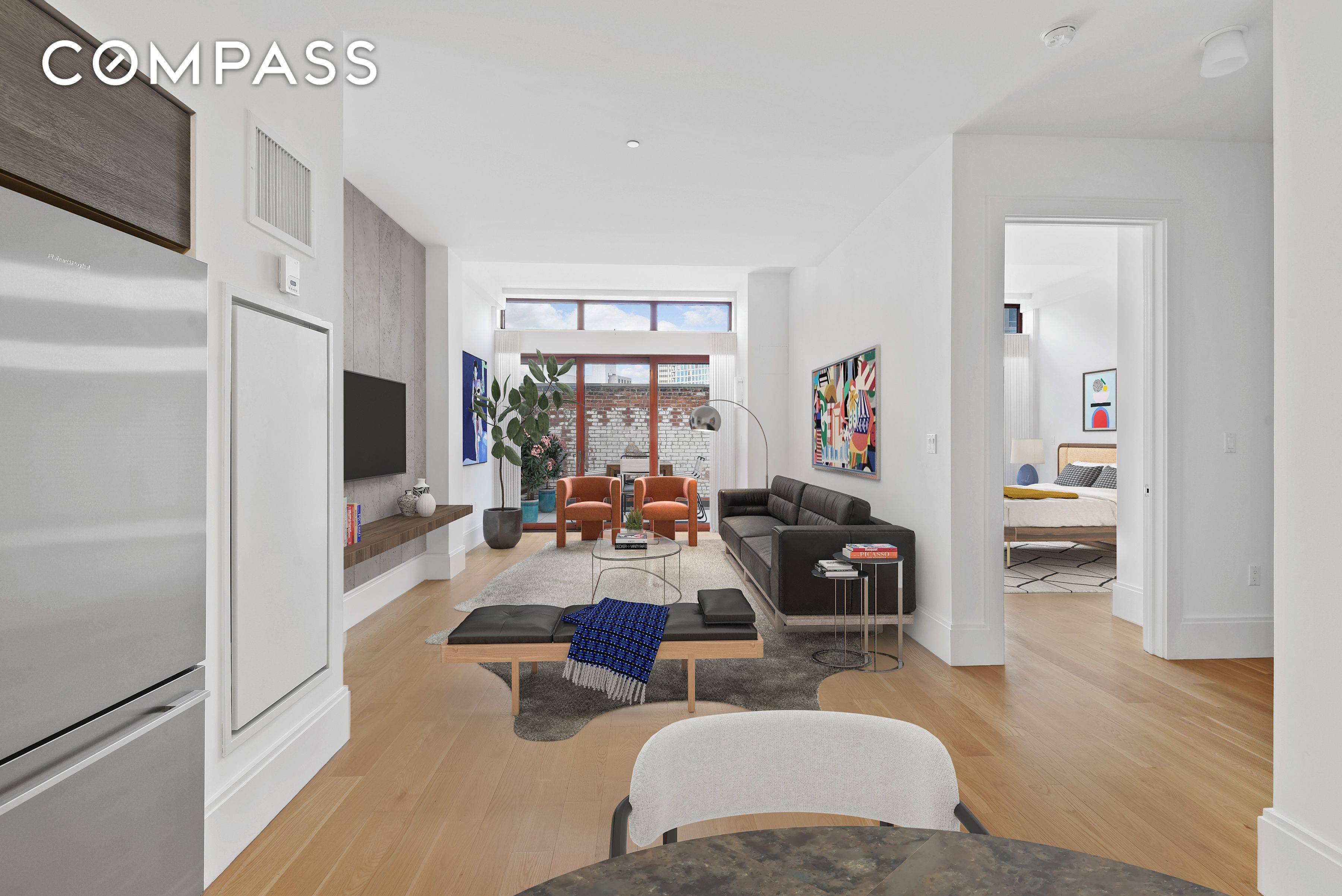 Enjoy an expansive terrace with wall to wall European sliding doors !