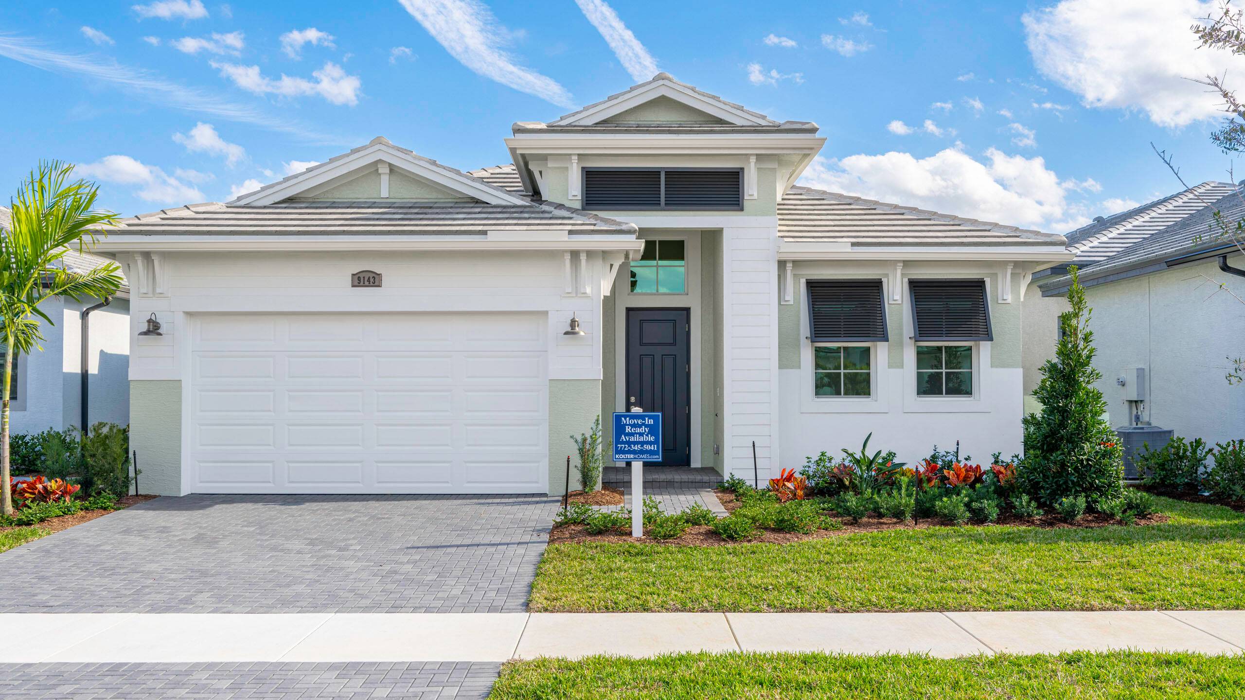 MOVE IN READY The Coastal Elevation Julia floorplan is a new construction home featuring 2 bedrooms, a flex room, and 2 baths within an open concept design.