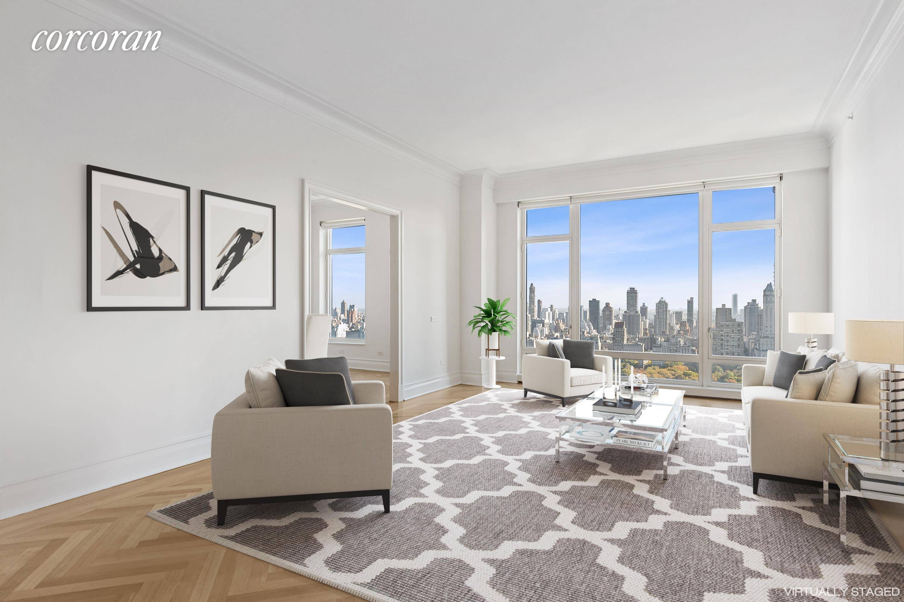 Enjoy breathtaking views from this mint condition floor through 2 bedroom, 2.