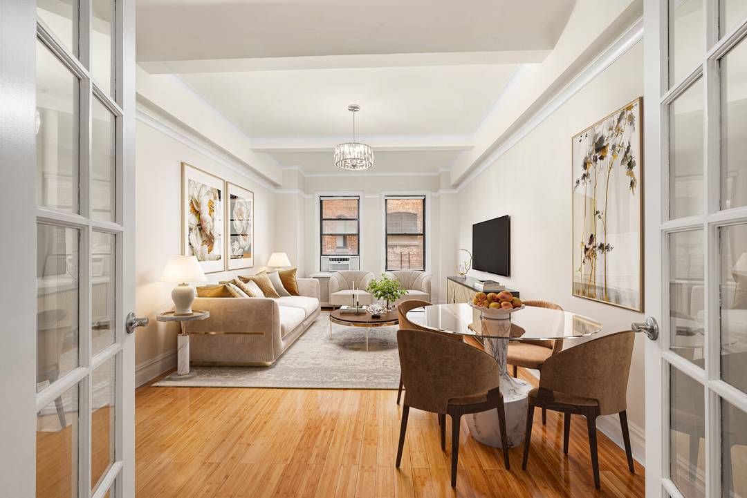 Move right into this spacious 1 bedroom 1 bath apartment in excellent condition in one of the Upper West Side Morningside Heights premier prewar, full service coop buildings.