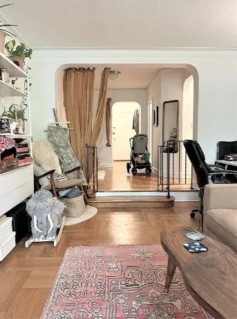 Available by July 8th ! This is a spacious 1 bedroom apartment with prewar charm in an elevator laundry building with live in super.