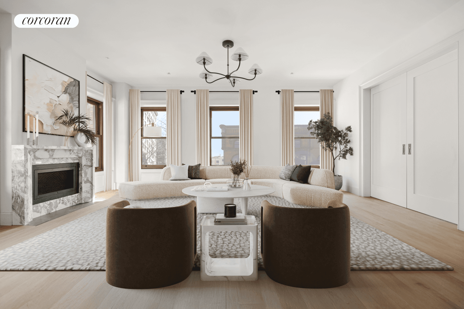 Penthouse 07 at The Wellington is a grand scale, 5 bedroom duplex residence with triple exposure to the south, east, and west.
