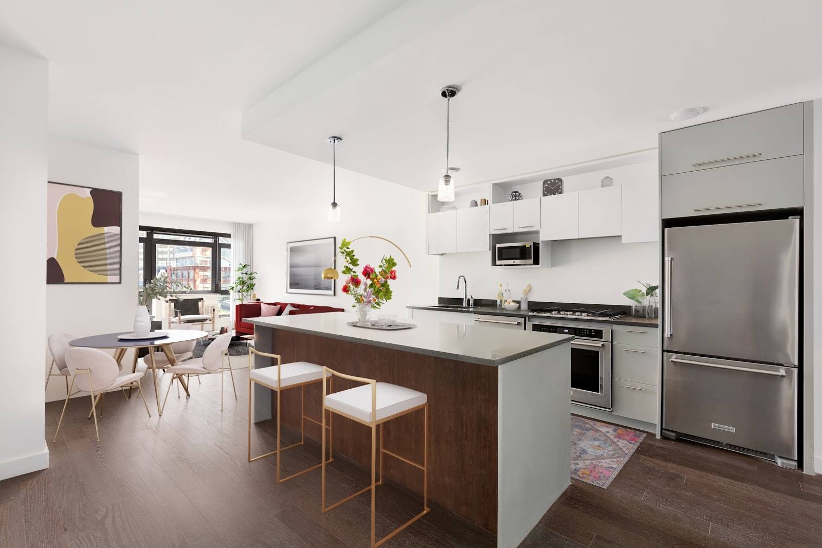 Wonderful large 2 Bedroom home with 2 Full Baths and home office, located in DUMBO.