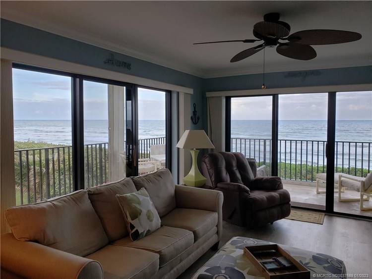 What a view ! ! ! This fully furnished, beautiful 2 bedroom, 2 bath, CORNER unit has breathtaking views from the super spacious patio overlooking the gorgeous Atlantic Ocean.