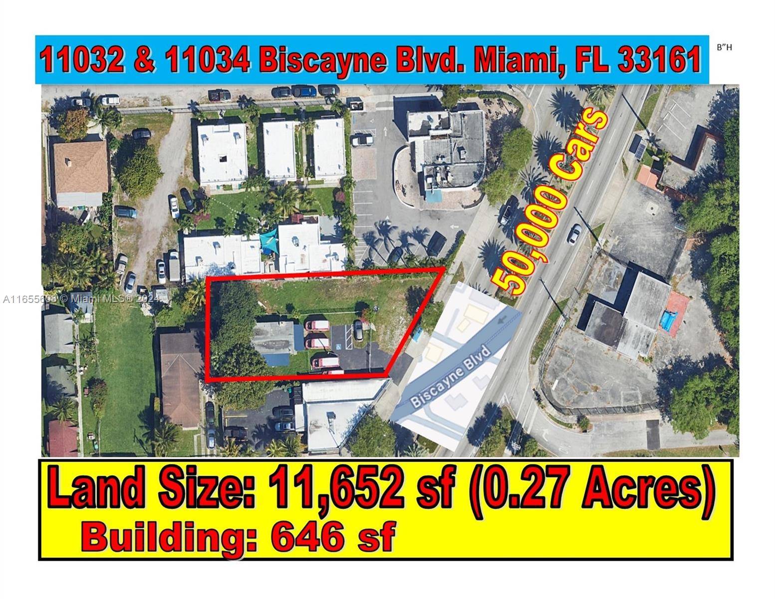 Unique Opportunity to acquire two properties, situated in one of the most iconic places in Miami Shores at 11032 amp ; 11034 Biscayne Blvd.