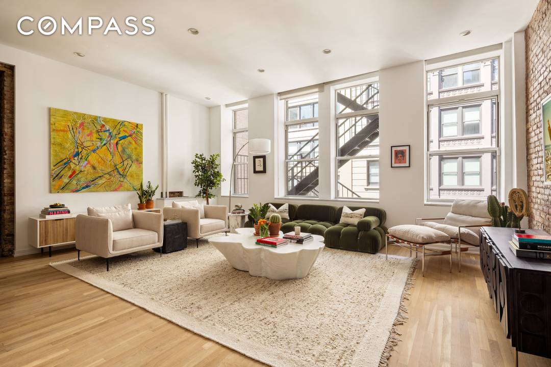 Loft living defined understated ease and architectural character that define classic downtown Manhattan living, with modern touches.