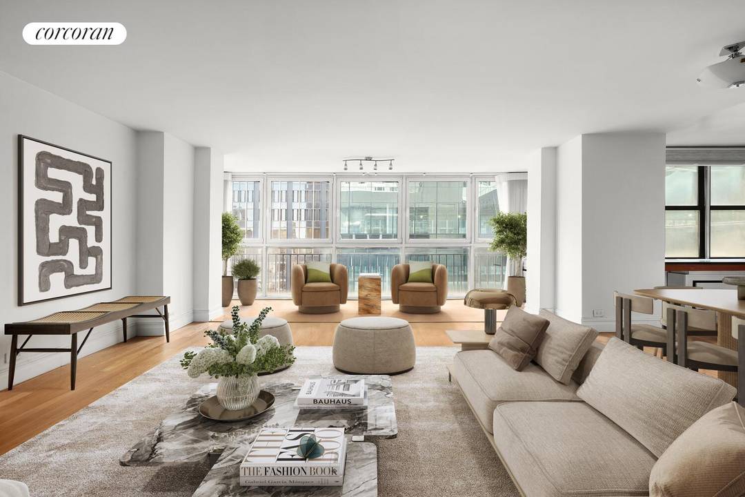 Residence 32S is a generously scaled two bedroom, two and a half bath home at Le Premier, a boutique full service condominium in the heart of Manhattan.