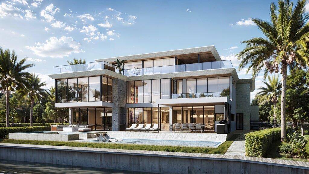 A rare opportunity to acquire a premier waterfront development site in the prestigious guard gated community of Bay Colony.