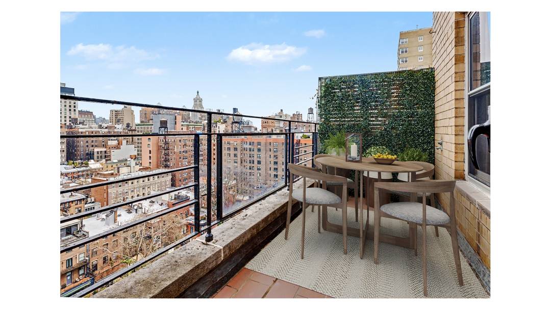 Mint condition, one bedroom perfection with two terraces, broad cityscape views, and in unit W D in a premier full service Gold Coast co op.