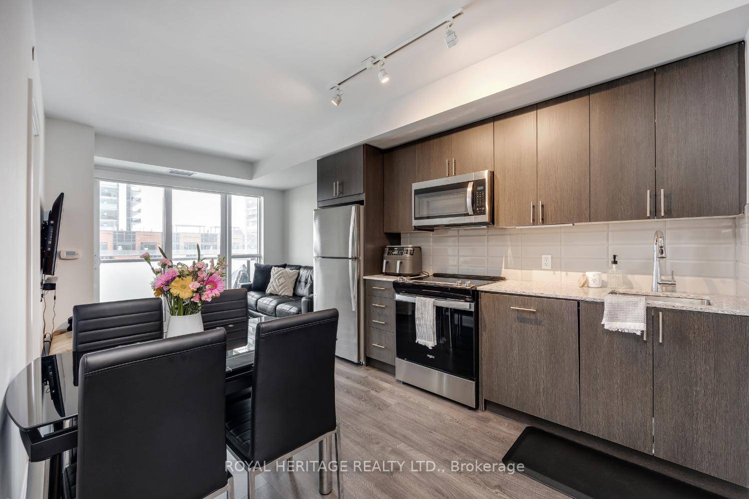 This is a stunning unit with 2 bedrooms, 2 full bathrooms, and an oversized balcony.