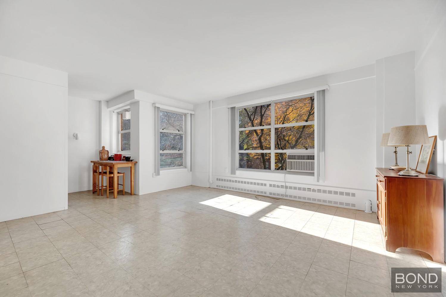 New to Market, a rarely available spacious One Bedroom Apartment, south and west exposures with views.