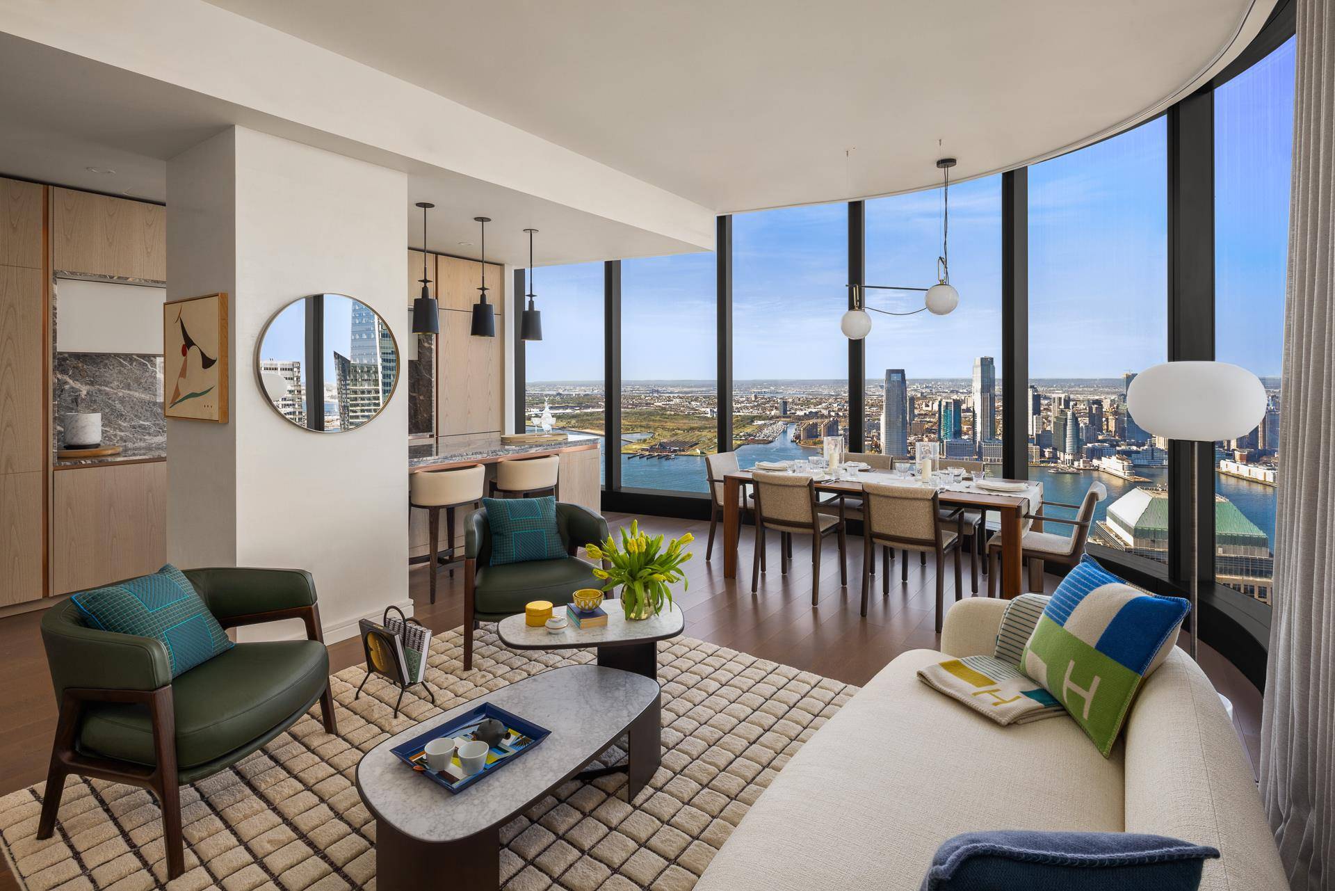 Welcome to Residence 69E at The Greenwich by Rafael Vinoly, a two bedroom, two and a half bathroom featuring magnificent northern and western exposures, and panoramic views of the Hudson ...