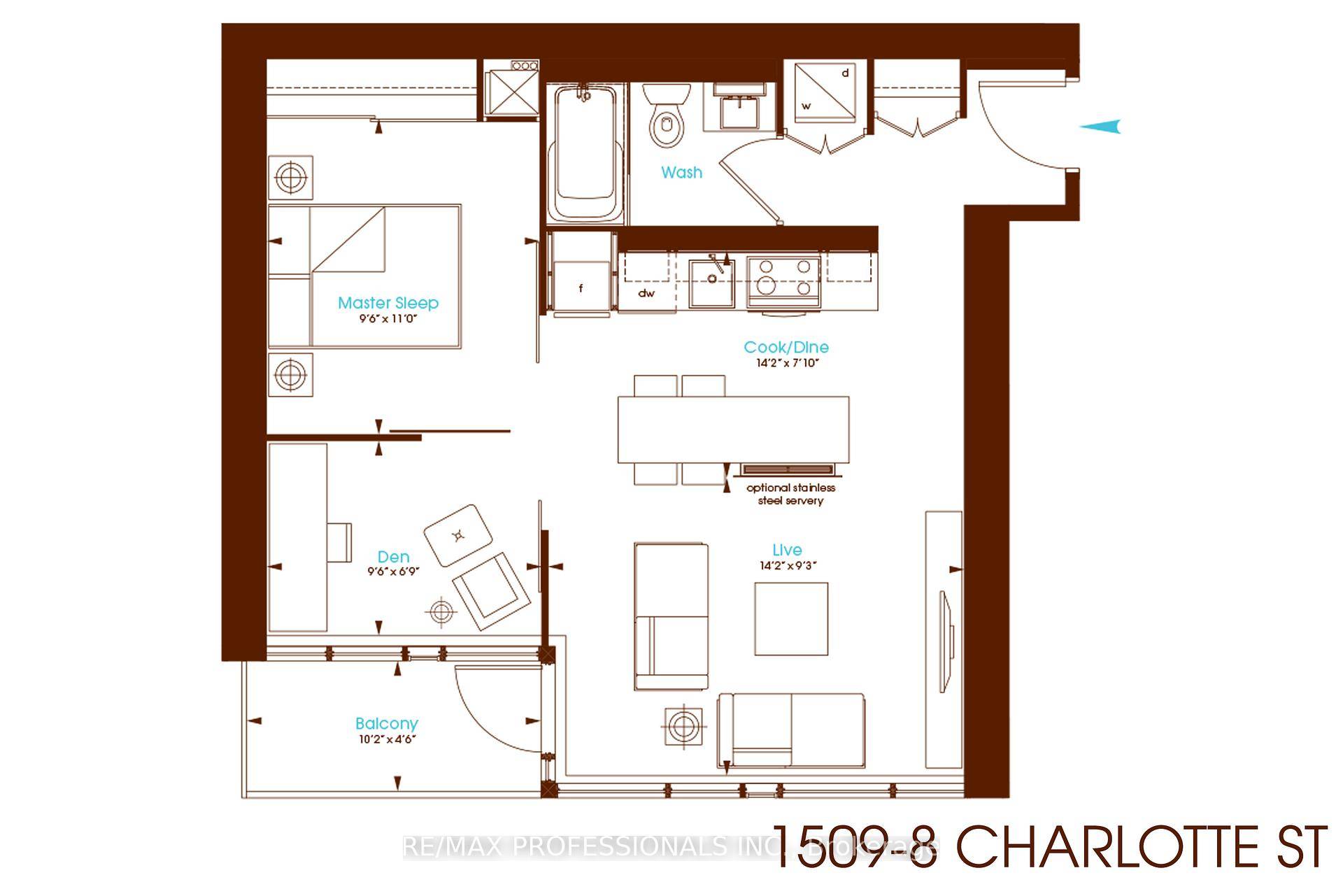 Spectacular 1 Bedroom Den suite in the highly sought after Charlie Condos, perfectly situated in the heart of Toronto's vibrant Entertainment District, delivers the ultimate downtown lifestyle.