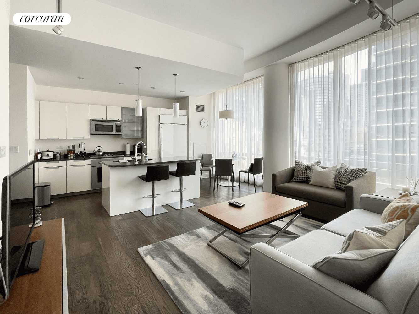 Experience unmatched luxury in this stunning and sun drenched high floor 2 bed 2 bath residence at 250 East 49th Street, known as The Alexander.