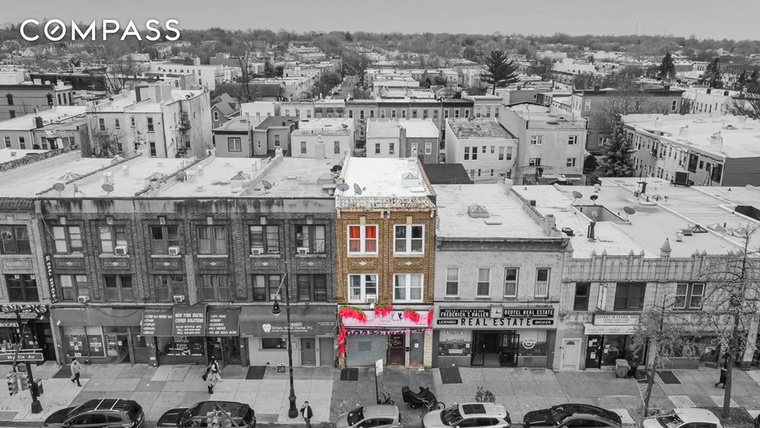 Exceptional investment prospect located at the Ridgewood Glendale border a mixed use building featuring five residential units and a commercial space.