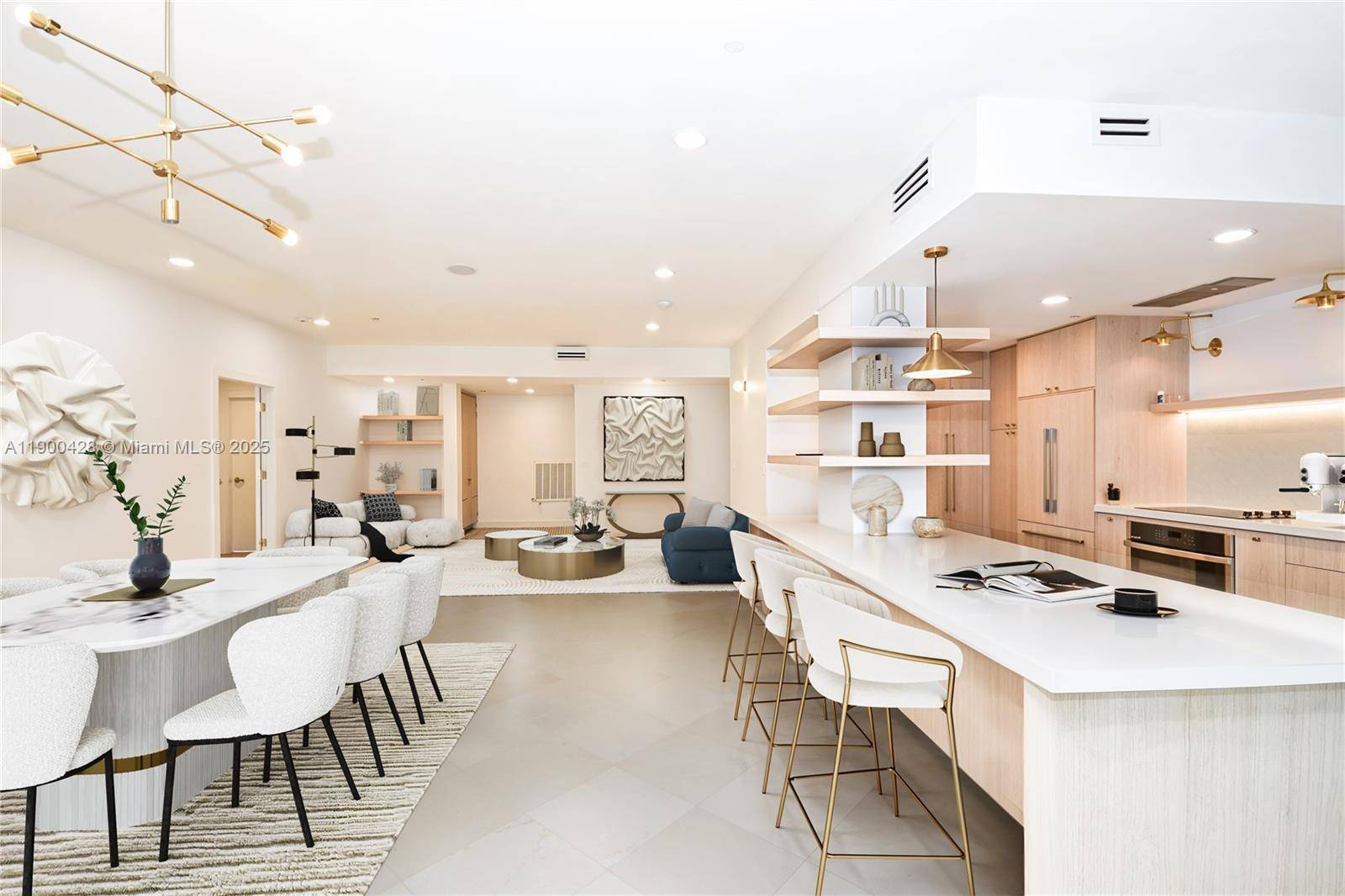 Access your residence through a private elevator and foyer that open into an expansive, sun drenched living area with sleek finishes and a seamless flow.