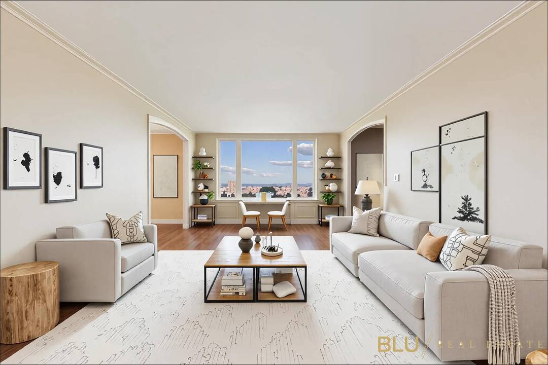 Pictures virtually Stagged Welcome to Apartment 39D at 220 Riverside Boulevard an expansive, light filled five bedroom home offering breathtaking panoramic views of the Hudson River and Manhattan skyline.