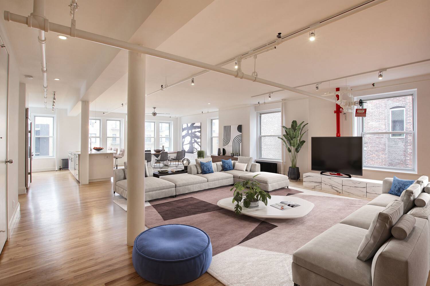 Soho Full Floor Loft on Crosby Prince Streets Enter directly from a key locked elevator into this sunny, spacious two bedroom two bathroom apartment with East, West, North and South ...