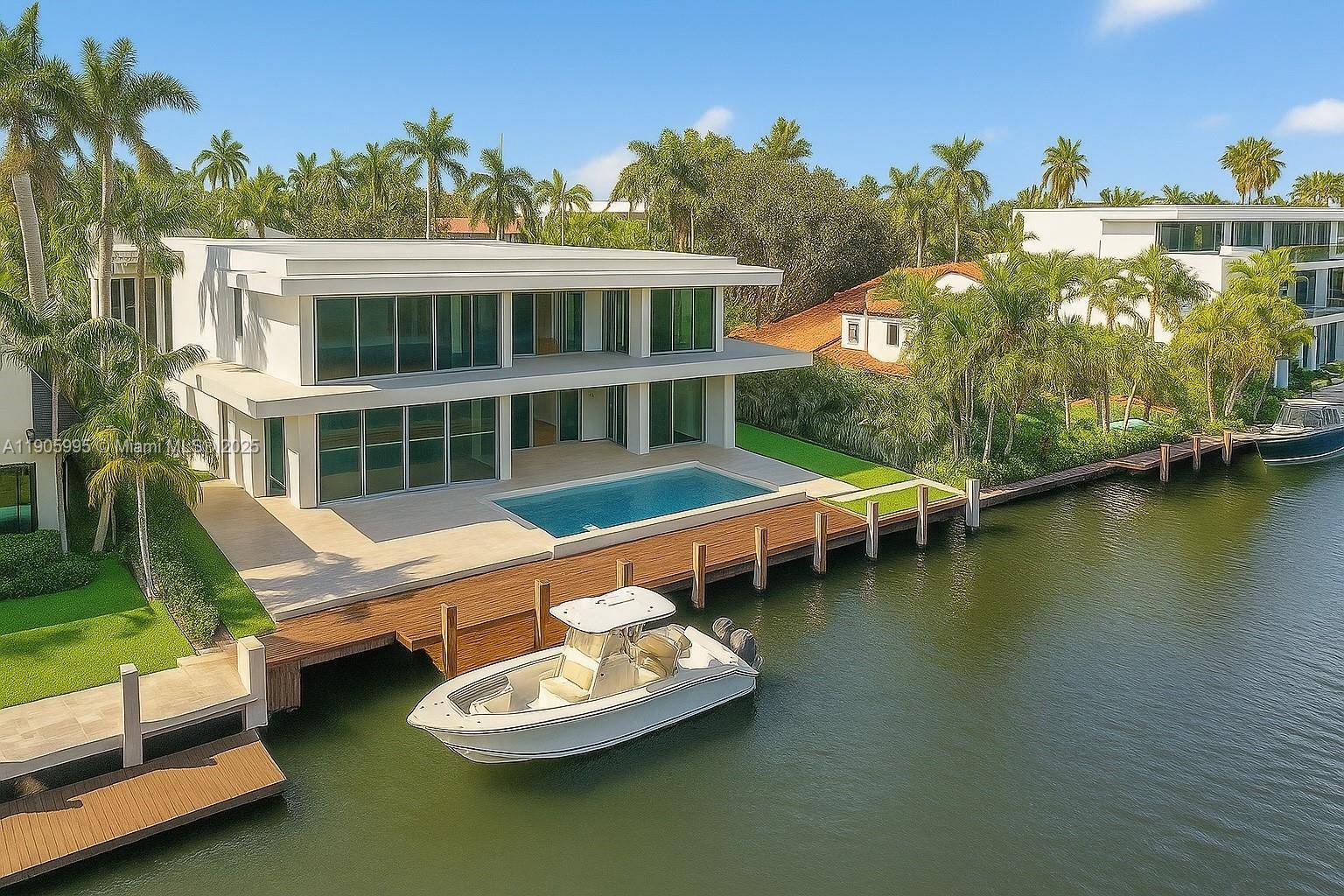 Prestigious Royal Plaza Dr, new Miami Modern Waterfront Estate by award winning Tuthill Architecture.