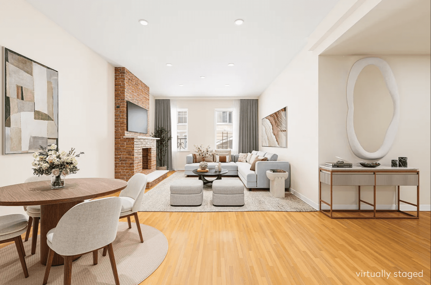 This oversized, second floor apartment beautifully blends classic charm with modern convenience.