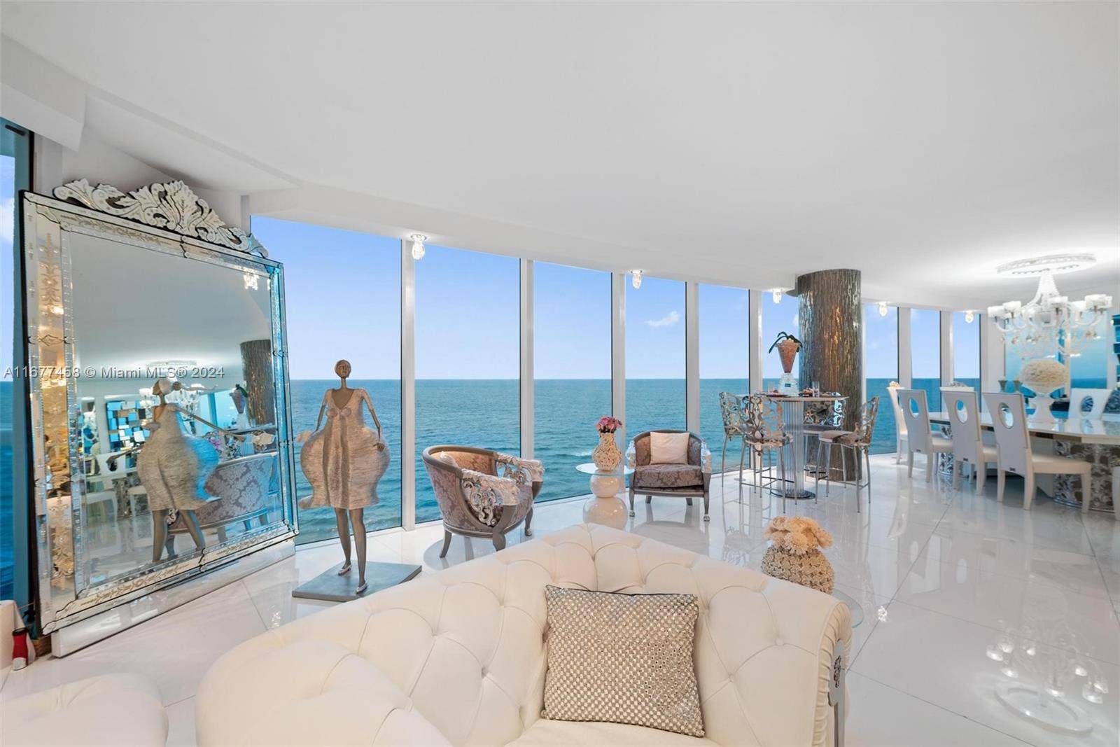 Discover the essence of South Florida beach living in this elegant oceanfront condo at Trump Hollywood.