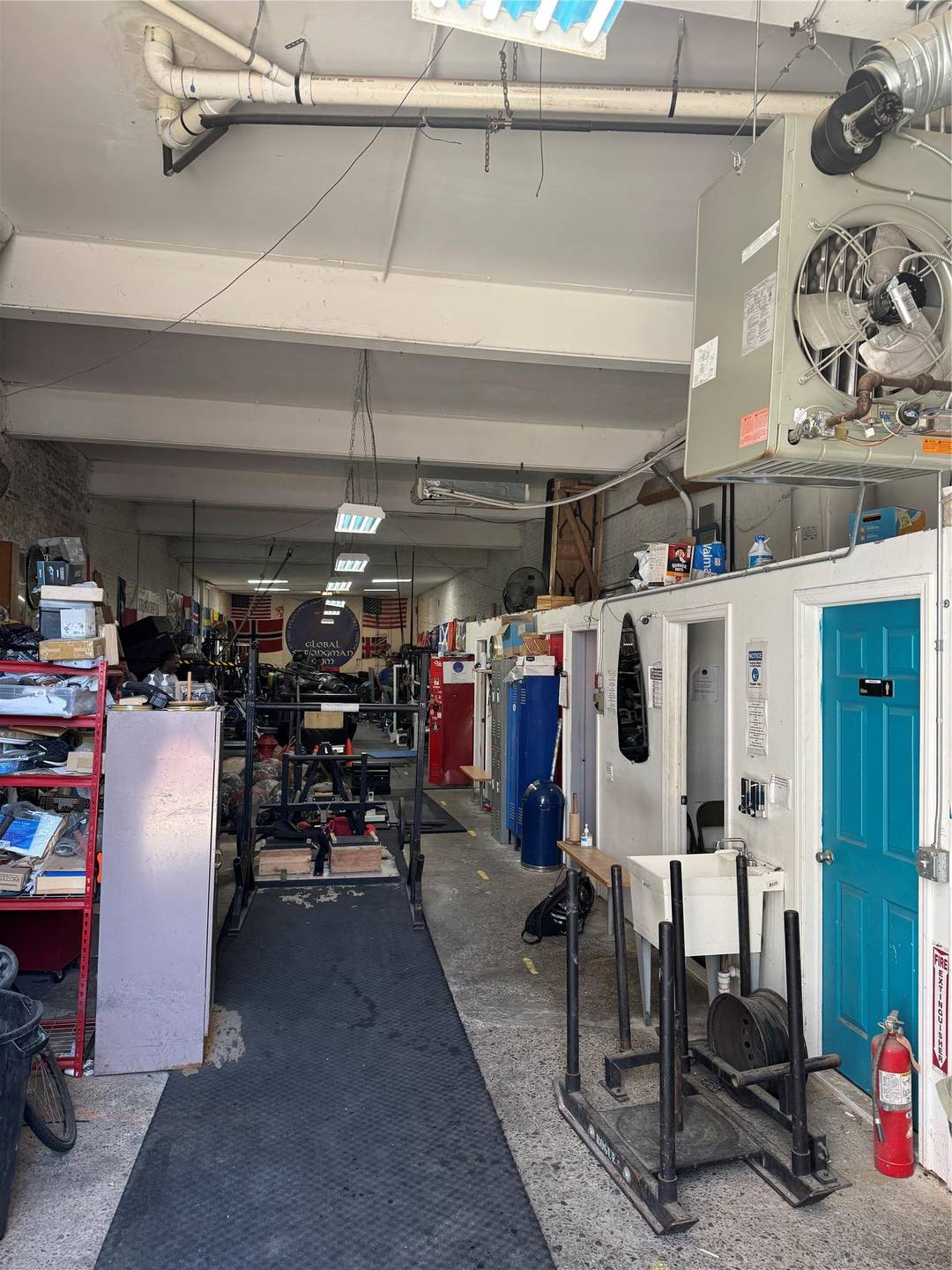 This is a warehouse currently rented as a gym place.